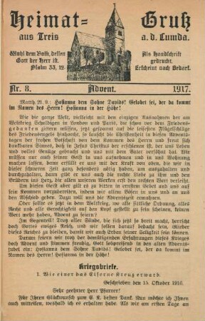 8.1917: Heimatgruß aus Treis a. d. Lumda