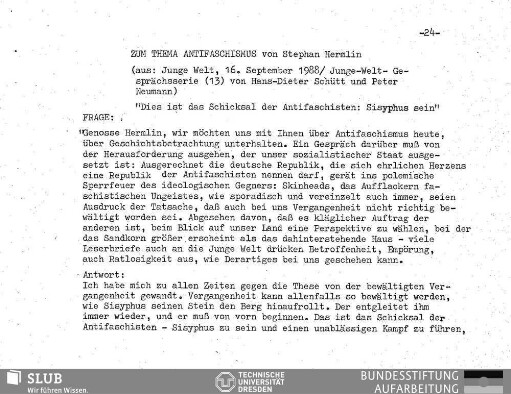 Zum Thema Antifaschismus
