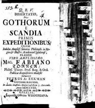 Diss. de Gothorum e Scandia primis expeditionibus