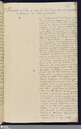 Bl. 116-130. Memoire rondi