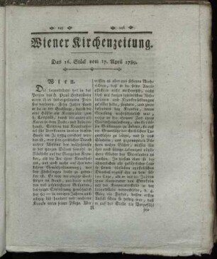 Das 16. Stück vom 17. April 1789.