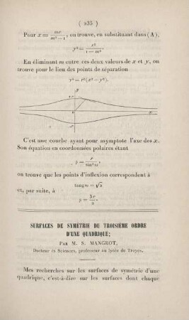 Surfaces de symétrie du troisième ordre d'une quadrique.