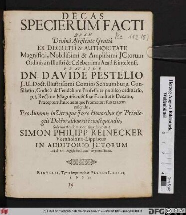 Decas Specierum Facti