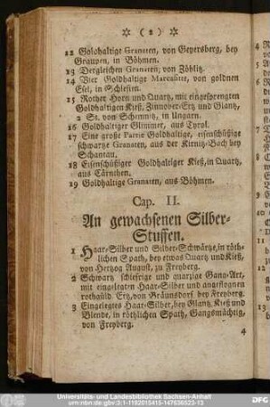 Cap. II. An gewachsenen Silber-Stuffen.