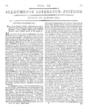 Link, H. F.: Bemerkungen auf einer Reise durch Frankreich, Spanien, und vorzüglich Portugal. Kiel: Neue Akadem. Buchhandlung 1801