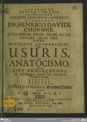 De usuris et anatocismo