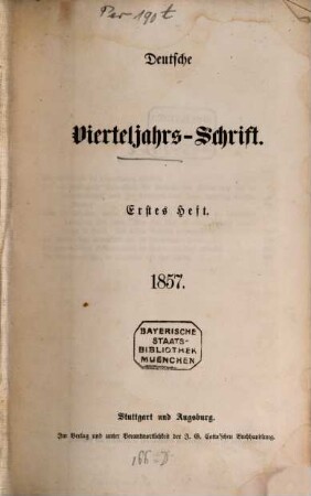 Deutsche Vierteljahrs-Schrift. 1857,1/2