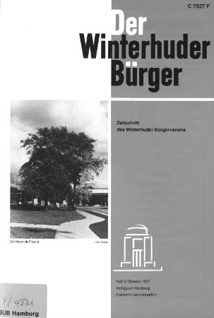 Heft V / Oktober 1987 : Zeitschrift des Winterhuder Bürgervereins