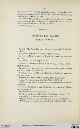 Séance du Comité du 25 octobre 1875