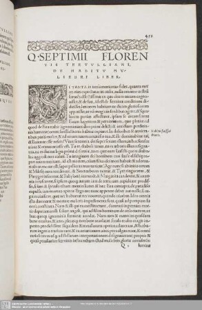 De Habitu Muliebri Liber