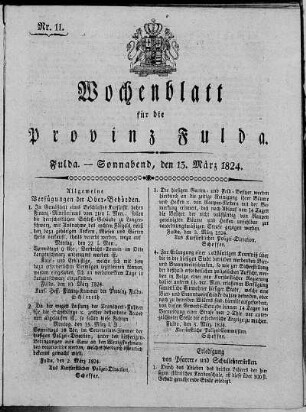 Nr. 11, Ausgabe vom 13. März 1824