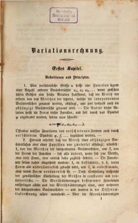 Die Grundlehren der Variationsrechnung