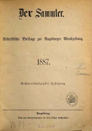 Der Sammler. 56. 1887
