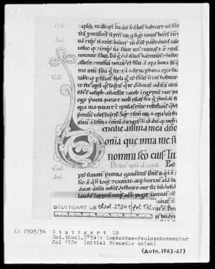Petrus Lombardus, Psalmenkommentar — Initiale B (enedic anima), Folio 172verso