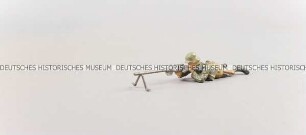 Massefigur: MG-Schütze liegend, mit luftgekühltem LMG schießend