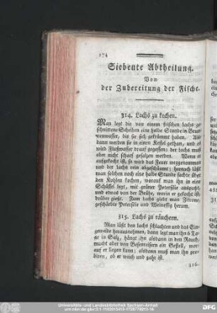 Siebente Abtheilung. Von der Zubereitung der Fische.