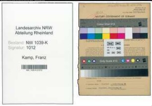 Entnazifizierung Franz Kamp , geb. 21.10.1897 (Bahnbeamter)