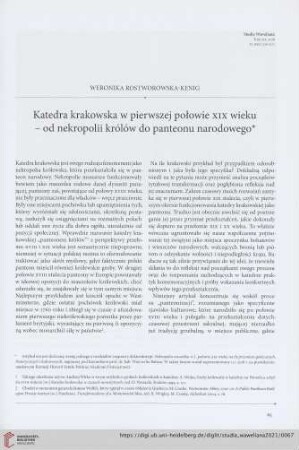 19: Katedra krakowska w pierwszej połowie XIX wieku - od nekropolii królów do panteonu narodowego