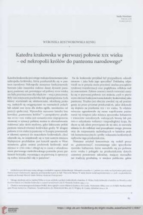 19: Katedra krakowska w pierwszej połowie XIX wieku - od nekropolii królów do panteonu narodowego