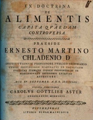 Ex doctrina de alimentis capita quaedam controversa