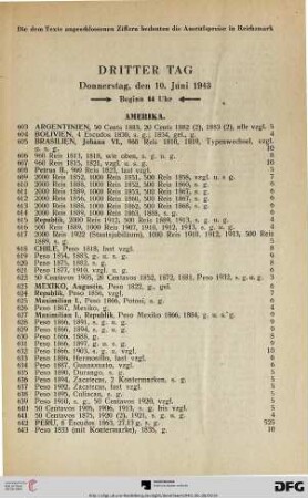 Dritter Tag: Donnerstag, den 10. Juni 1943, Beginn 14 Uhr (Nr. 603-901)