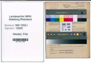 Entnazifizierung Fritz Wecker, geb. 22.05.1906 (Sachbearbeiter)