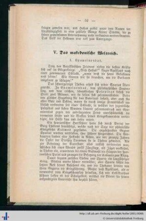 V. Das makedonische Weltreich.