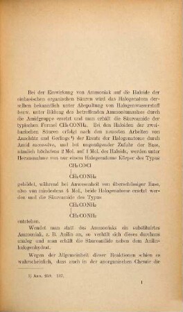 Über die Einwirkung von Ammoniak und aromatischen Aminen auf das Chlorid und Bromid des Arsens