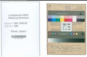 Entnazifizierung Johann Elsner , geb. 23.03.1898 (Postbeamter)