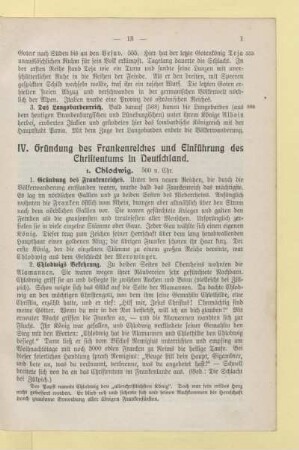IV. Gründung des Frankenreiches und Einführung des Christentums in Deutschland