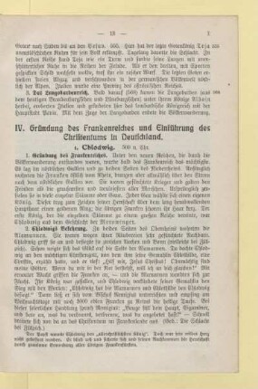 IV. Gründung des Frankenreiches und Einführung des Christentums in Deutschland