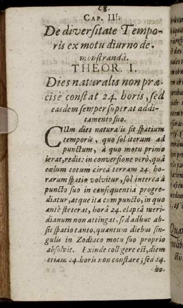 Cap. III. De diversitate Temporis ex motu diurno demonstranda.