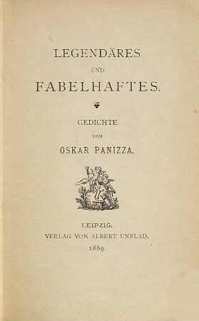 Legendäres und Fabelhaftes : Gedichte
