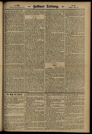 Zweite Ausgabe vom Samstag, den 01. März 1913.