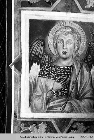 Ausmalung mit Bildern zur Kirche der Endzeit : Engelschöre : Bogenlaibung: Halbfiguren von Engeln
