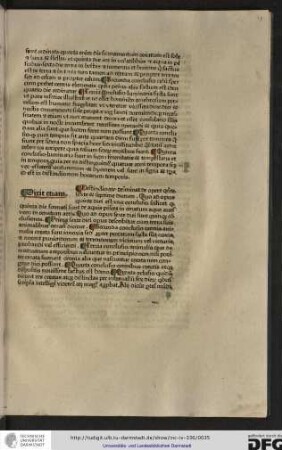 Distinctio xv determinat de opere quinte sexte & septime dierum, quo ad opus quinte diei est una conclusio scilicet quod quinta die formati sunt de aquis pisces...