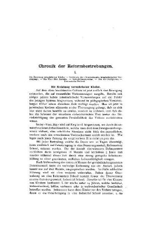 Chronik der Reformbewegungen : I.