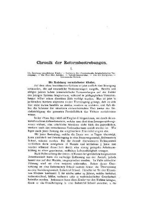 Chronik der Reformbewegungen : I.