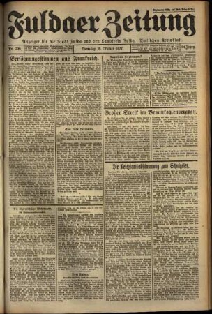Ausgabe vom Dienstag, den 18. Oktober 1927.