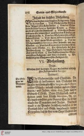 Inhalt der sechsten Abtheilung