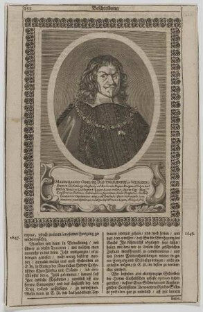 Bildnis des Maximilianvs de Travtmansdorff et Weinsberg