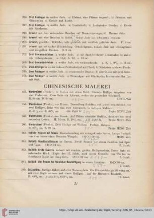 Chinesische Malerei (Nr. 257-278)