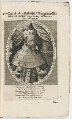 Bildnis des Maximilianvs, Comes Palatinvs ad Rhenvm, vtriusque Boiariae Dvx