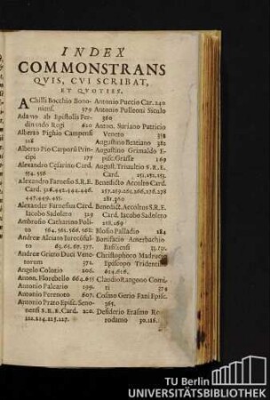 Index Commonstrans Quis, Cui Scribat, Et Quoties.