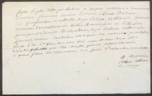 Testimonium pernoctationis des Franz Karl Philipp Anton Greiffenclau von Vollrads.