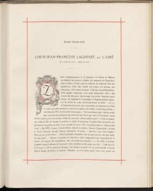 Louis-Jean-François Lagrenée dit l'Ainé. Né a Paris en 1724. - Mort en 1805