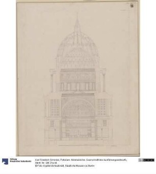 Potsdam. Nikolaikirche. Querschnitt des Ausführungsentwurfs