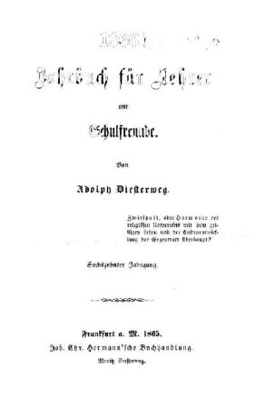 16: Jahrbuch für Lehrer und Schulfreunde - 16.1866