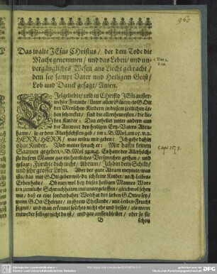 Leichenpredigt : Christliche Leichpredigt. [Allgemeiner Eingang]. Textus. Eingang. Tractatio. Usus I. Usus II. Usus III