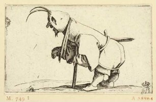 Der Zwerg mit Krückstock und Kapuze, Blatt 2 aus: Varie figure gobbi